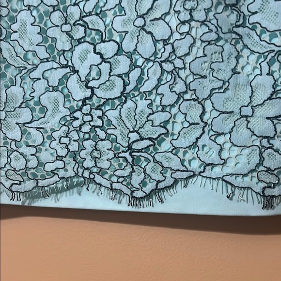 Elegant Lace Overlay Dress Turquoise Mint - Picture 4 of 16